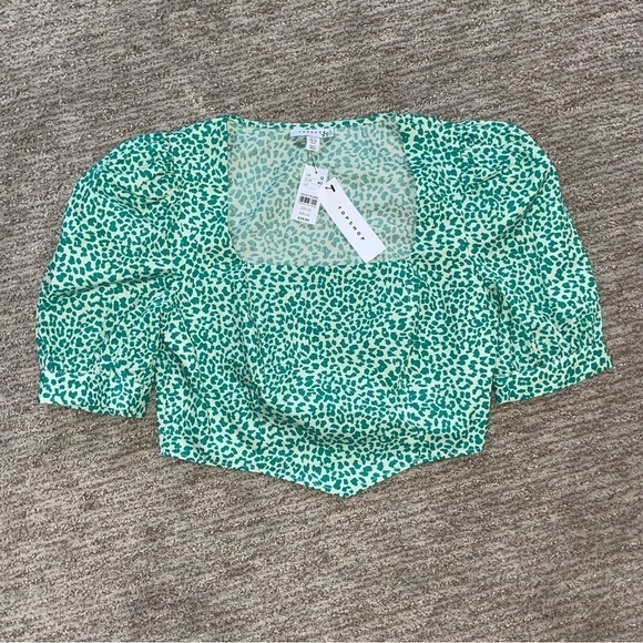 🚨 3 for $25 - Topshop leopard print corset blouse in green - Picture 5 of 10
